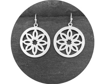 Burlington Star Sunburst Earrings in Sterling Silver - the Victorian Details Architectural Collection - the Village of Round Lake