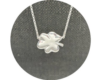 Irish Shamrock Clover Sterling Silver Necklace