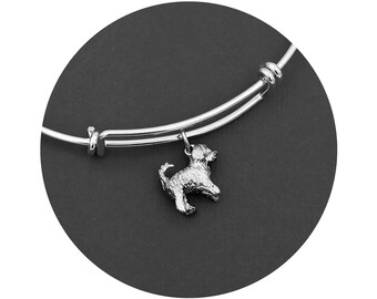 Travis Goldendoodle - Labradoodle Dog Travis Bangle Bracelet in Oxidized Sterling Silver