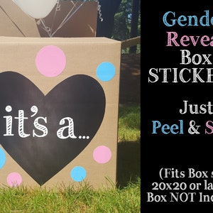 Gender Reveal Box Sign/ Gender Reveal Box Stickers/ Gender Reveal Box Decoration/ Gender Reveal Decor