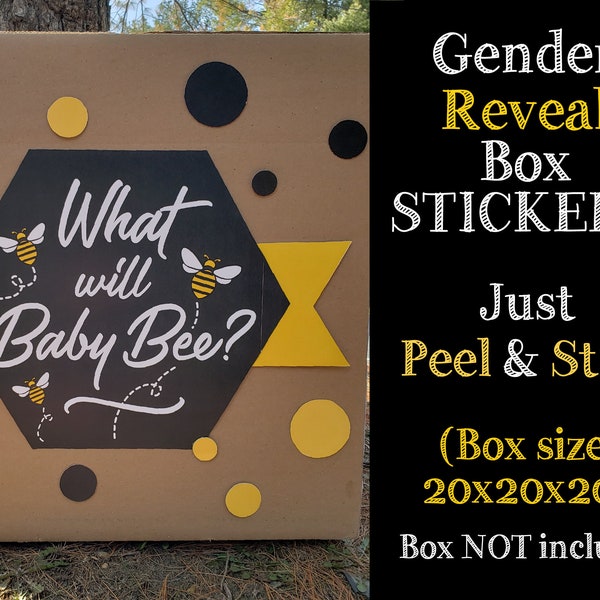 What Will Baby Bee? / Gender Reveal Box Sign/ Gender Reveal Box Stickers/ Gender Reveal Box Decoration/ Gender Reveal Decor