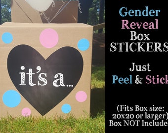 Gender Reveal Box Sign/ Gender Reveal Box Stickers/ Gender Reveal Box Decoration/ Gender Reveal Decor