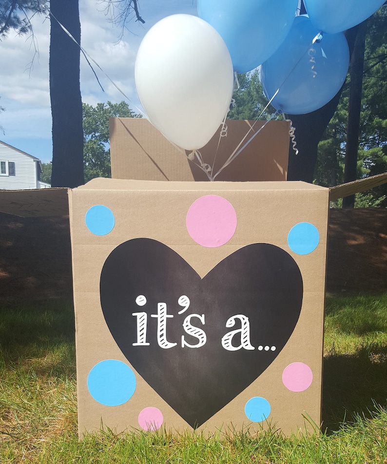 Christmas Gender Reveal Box Sign Gender Reveal Box Stickers Gender Reveal Box Decoration Gender Reveal Decor GingerBread He or She