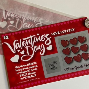 Gratta e vinci lotteria dell'amore / Gettoni d'amore / Buono d'amore / Per lei / Per lui / San Valentino / Biglietto d'oro / Anniversario / Marito / Moglie