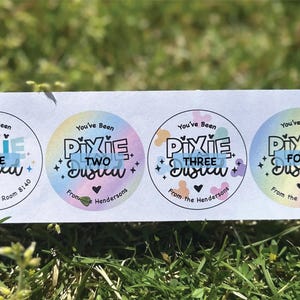 Pixie Dust Kryssningsetiketter | Personliga Fiskförlängare-klistermärken | Ensemblemedlem