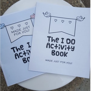Livro para colorir e livro de atividades para casamento infantil