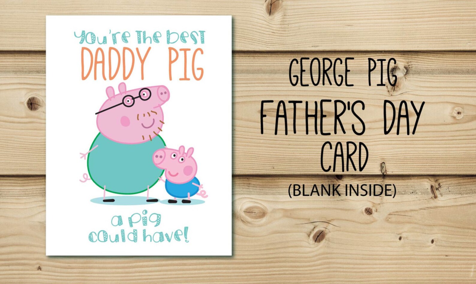 Printable Peppa &amp; George Pig Father's Day Card// Peppa Pig - Etsy