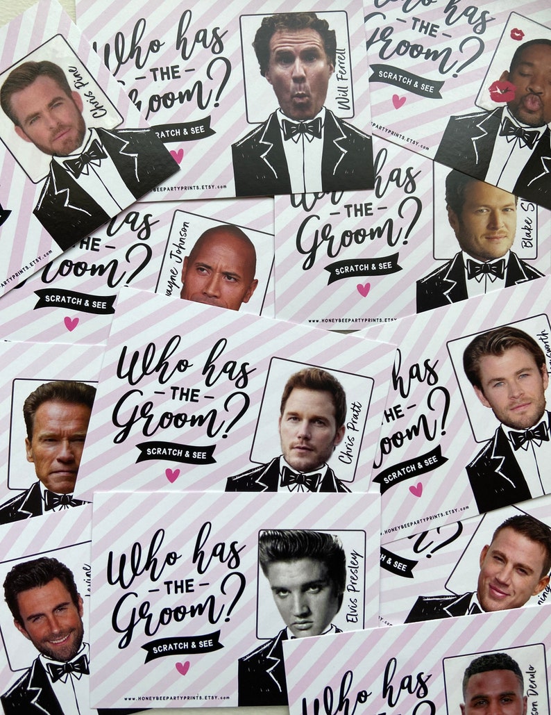 Who has the Groom? | Bridal Shower Game | Scratch off Bridal Shower Game. Funny Bridal Shower Game | Bridal Shower Games