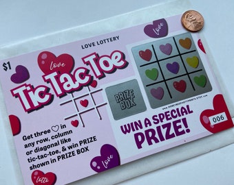 Scratch Off Love Lottery | Love Tokens | Love Coupon | For Her | For Him | Valentines | Tic Tac  Toe | Anniversary | Husband | Wife