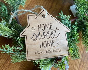 Home Sweet Home Ornement de Noël | Notre premier ornement de maison | Ornement en bois | Ornement de Noël en bois | | Noël Gravé