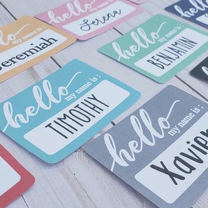 Hello my name is  sticker | Choose your Color! | baby introduction | baby name announcement | newborn sticker |