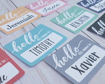 Hello my name is  sticker | Choose your Color! | baby introduction | baby name announcement | newborn sticker |