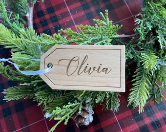 Wood Christmas Tags | Stocking Tags | Personalized Christmas Tags | Ornament | Christmas | Engraved
