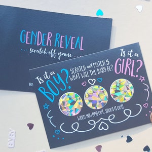 10 cartes de jeu à gratter « Gender Reveal »