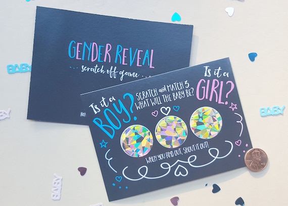 10 Gender Reveal Scratch Off Cartes De Jeu Etsy