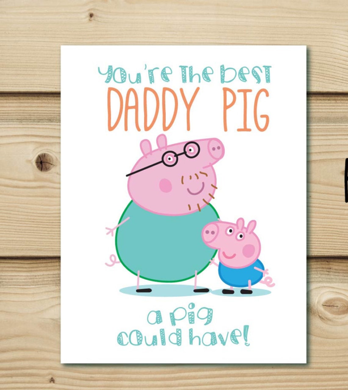 Printable Peppa &amp; George Pig Father's Day Card// Peppa Pig - Etsy