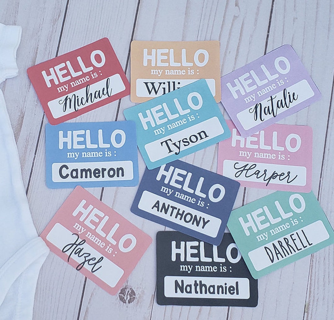 Hello My Name is Sticker Bold Hello L Choose Your Color - Etsy