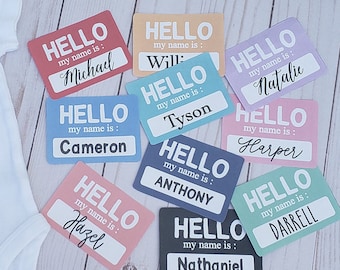 Hello my name is  sticker | Bold Hello l Choose your Color! | baby introduction | baby name announcement | newborn sticker |
