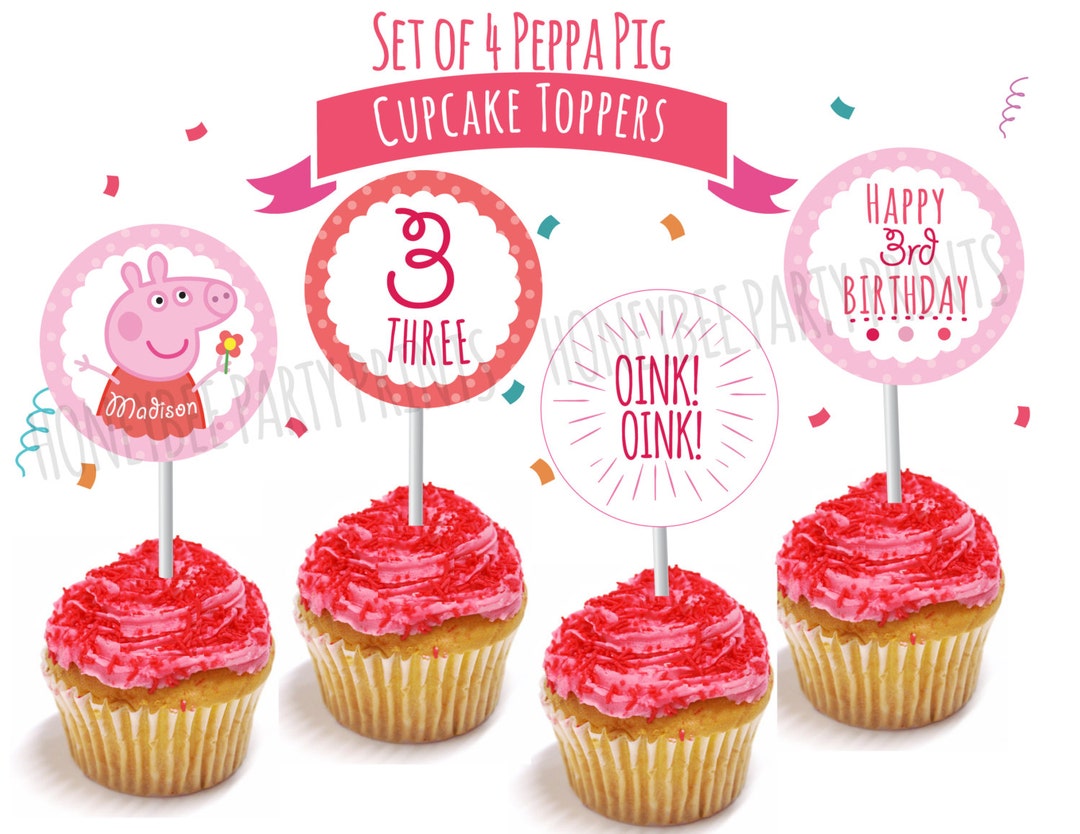 Peppa Pig Cupcake Toppers Printable - Etsy