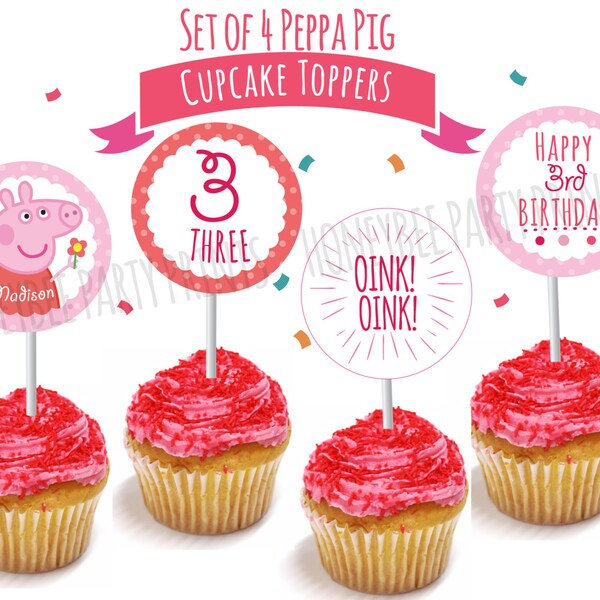 Peppa Pig Cupcake Toppers Printable - Etsy Australia