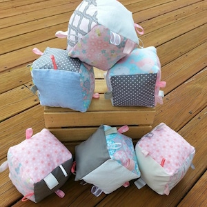 Baby Sensory Cube- Sensory Block- Fabric Cube Toy- Activity Toy- Baby Shower Gift