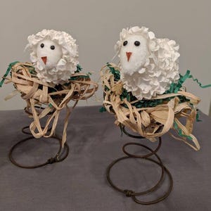 Sheep in Hay- Bed Spring- Medium Size Sheep- Farmhouse Decor- Sheep Decor- Rustic Decor-
