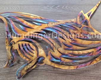Manta Ray Metal Wall Art - Stainless Steel - Ocean - Sea - Sculpture - Free Shipping - Large - Humdinger Designs