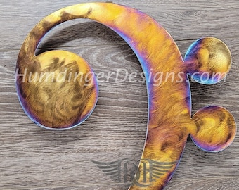 Bass Clef - Music - Music Notes - Metal Wall Art - Stainless Steel - Humdinger Designs