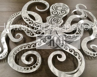 octopus metal art etsy
