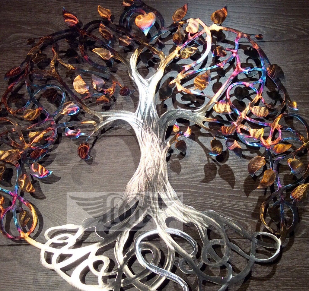 Large Metal Wall Art Stainless Steel Infinity Tree Of Life