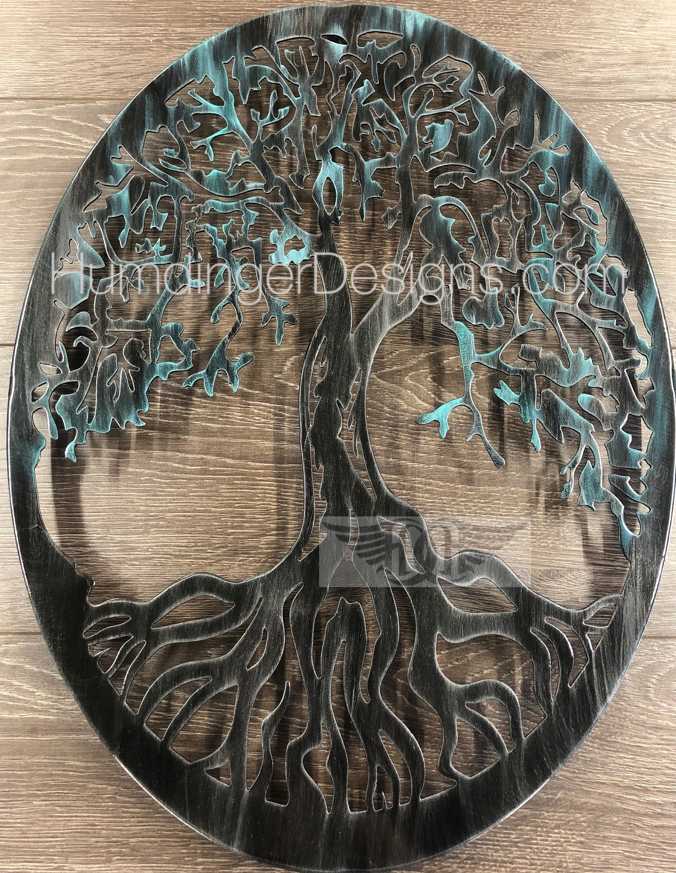 Tree of Life Metal Wall Art Oval Zen Antique Look Etsy
