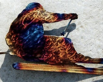 Alpine Skier Metal Art