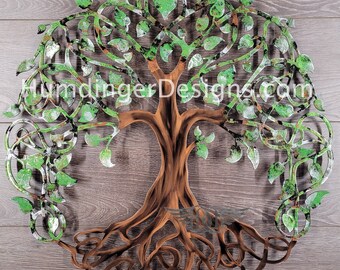 Infinity Tree - Sizes up to 45 inches - Metal Wall Art - Decor - Indoor - Outdoor - Green Pearl - Tree of Life - Humdinger Designs