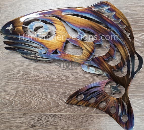 West Coast Style Salmon Metal Art Wall Decor
