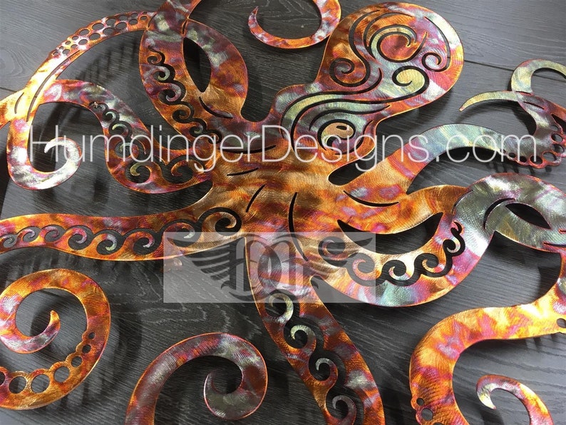 Octopus Copper Metal Wall Art Outdoor 7th Anniversary Etsy