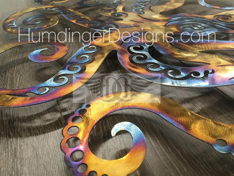 Octopus Stainless Steel Metal Wall Art Sea Creature | Etsy