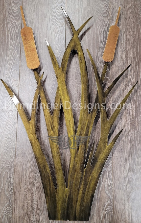Metal Wall Art Cattail Typha Bullrush Cattails Typha Etsy