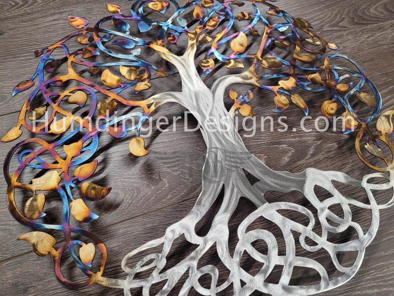 Large Metal Wall Art Stainless Steel Infinity Tree of Life Etsy