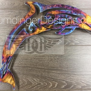 Dolphin Art - Metal Wall Sculpture - Free Shipping - Metal Art - Marine - Ocean - Stainless Steel