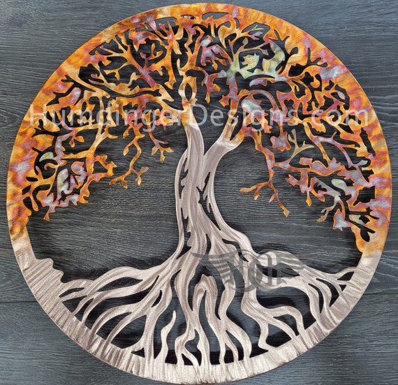 Large Metal Wall Art Stainless Steel Infinity Tree of Life Wall Art 