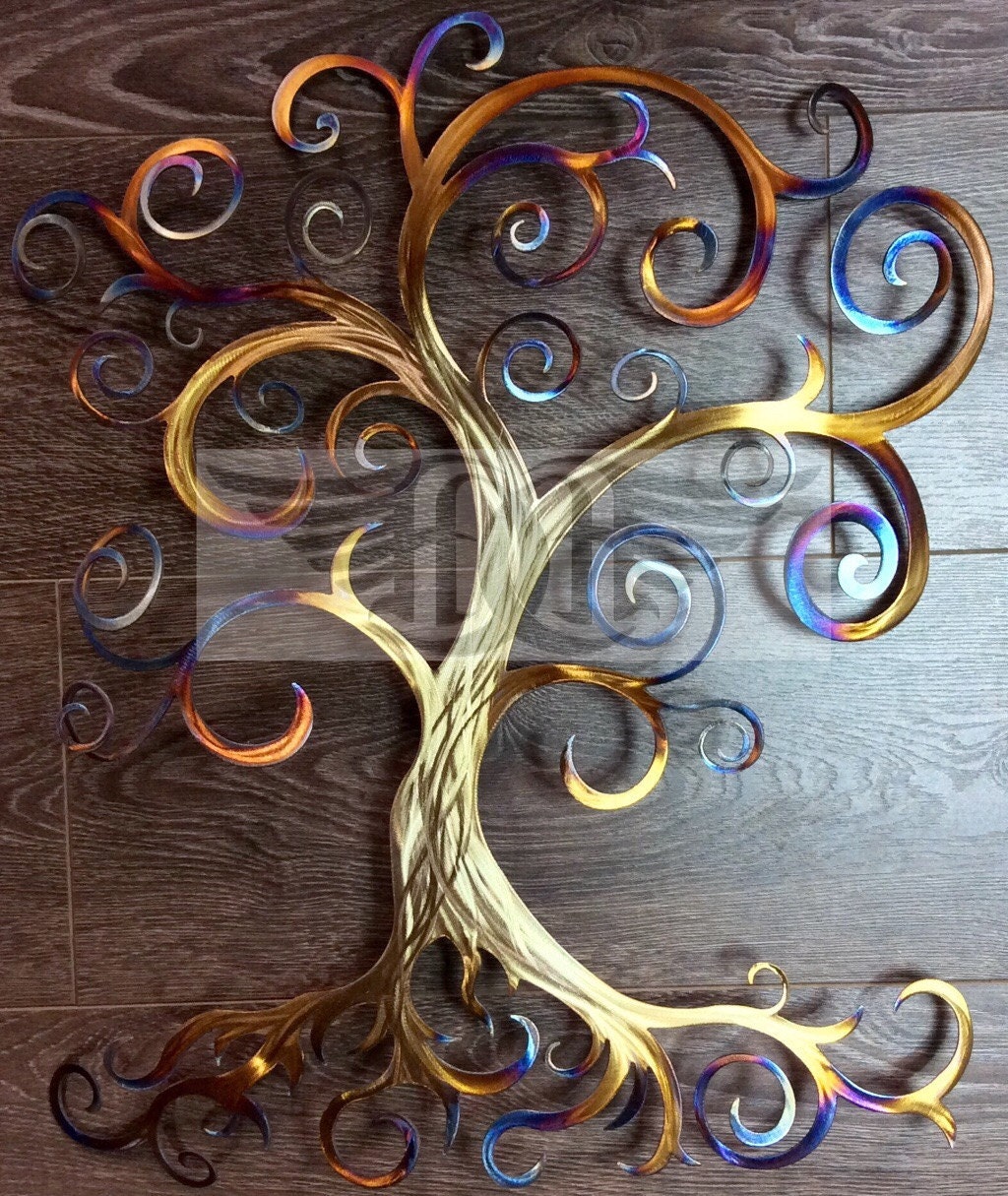 Large Metal Wall Art Swirly Tree Wall Decor Tree of Life Etsy