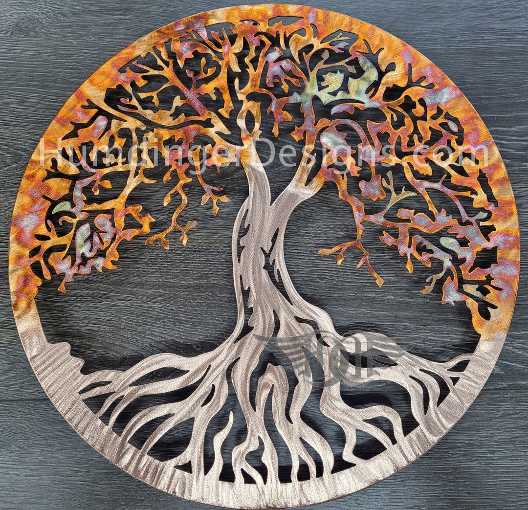 Copper Tree of Life Metal Wall Art 7th Anniversary pic