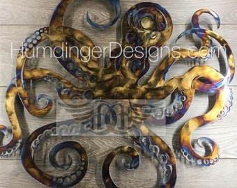 Octopus - Metal Wall Art - Marine - Wall Art - Sea Creature - Ocean Art - Octopus Sculpture - Humdinger Designs