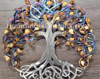 Large Metal Wall Art Infinity Tree of Life (Heated Stainless Steel )