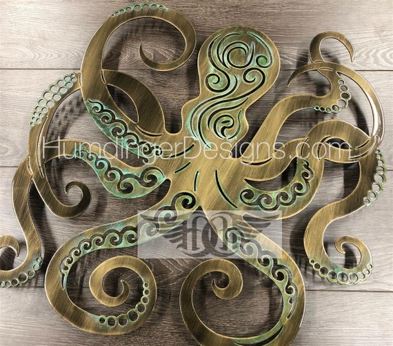 Octopus Metal Wall Art Marine Wall Art Sea Creature Etsy