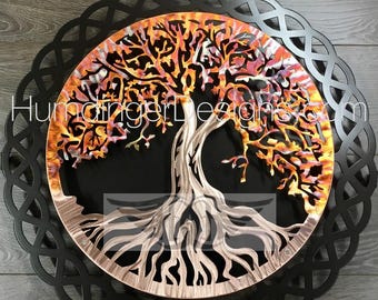 Metal Art Tree of Life  - 7th Anniversary Copper Wall Decor - Thoughtful Handmade Unique - Symbol of Growth and Renewal - Humdinger Designs