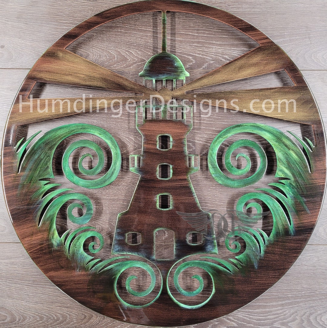 Lighthouse Metal Wall Art Wall Decor - Vintage Penny - Large Size ...