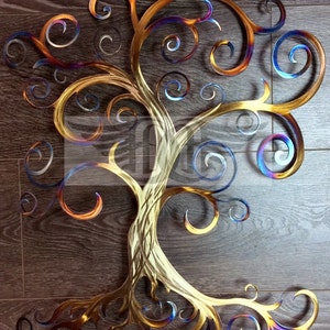 11th Anniversary Heated Stainless Steel Swirly Tree of Life