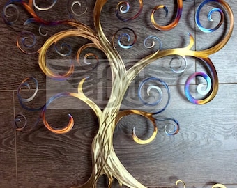 Árbol de la vida en espiral de acero inoxidable calentado del 11.º aniversario