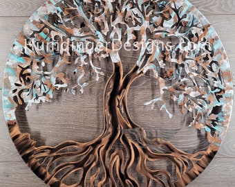 Copper Patina Tree of Life Metal Wall Art - Zen Garden Decor
